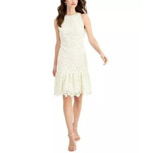 Lauren Ralph Lauren Womens Lace Dress Size 8 Sleeveless Victorian Wedding